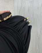 فستان لايكرا اسود - KP2303
