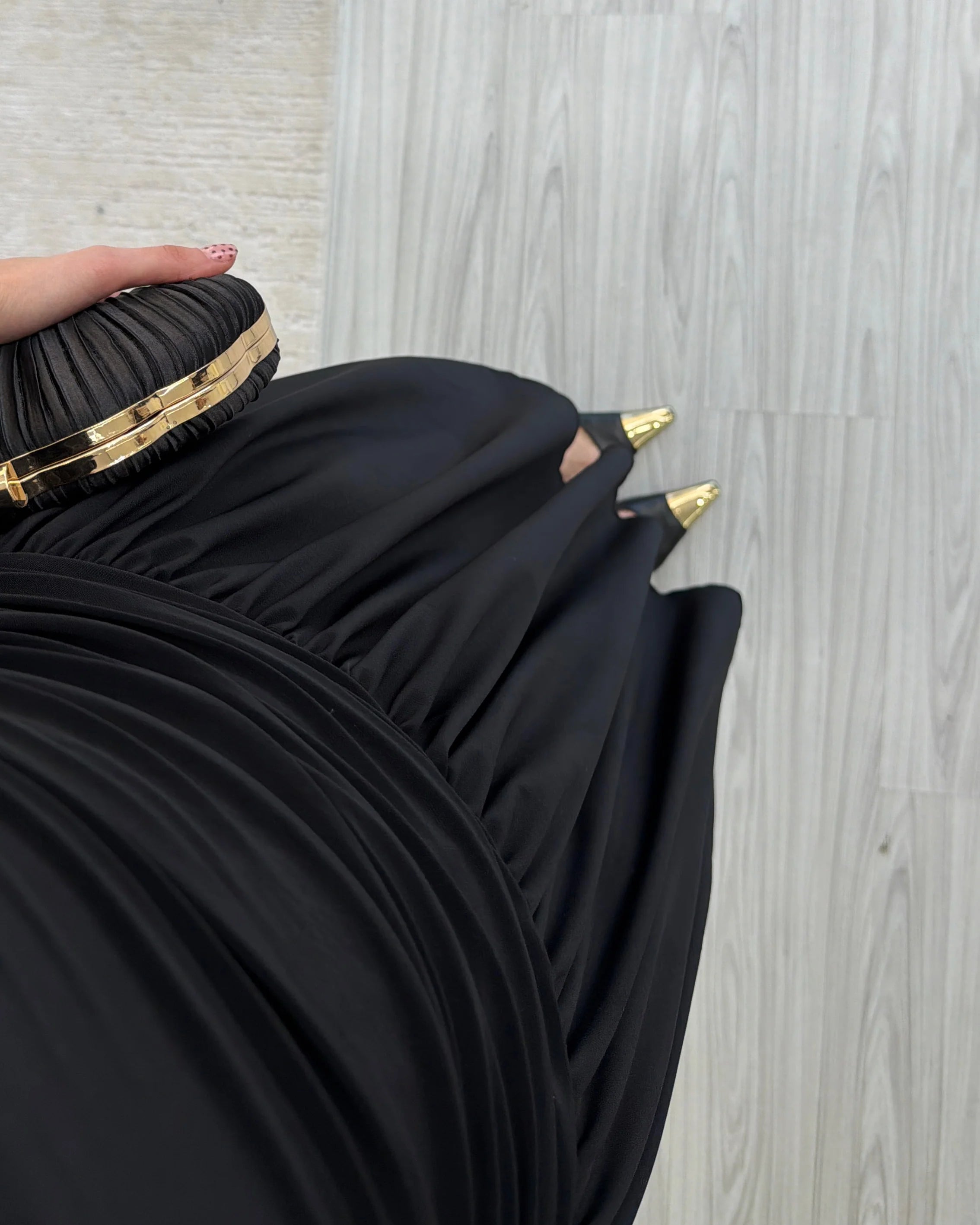 فستان لايكرا اسود - KP2303