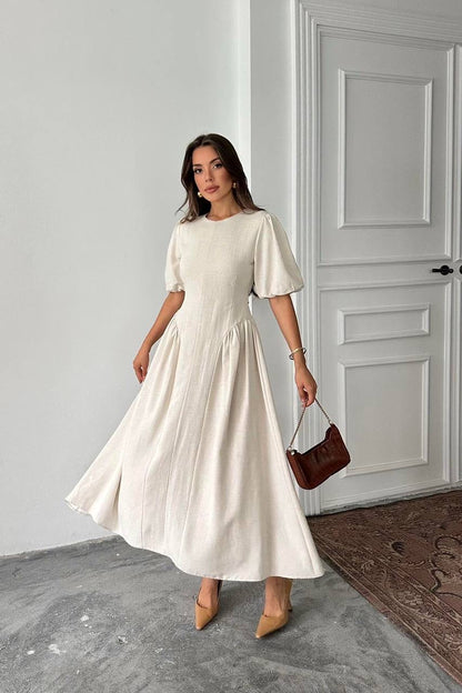 فستان ربط بيج - KP2155