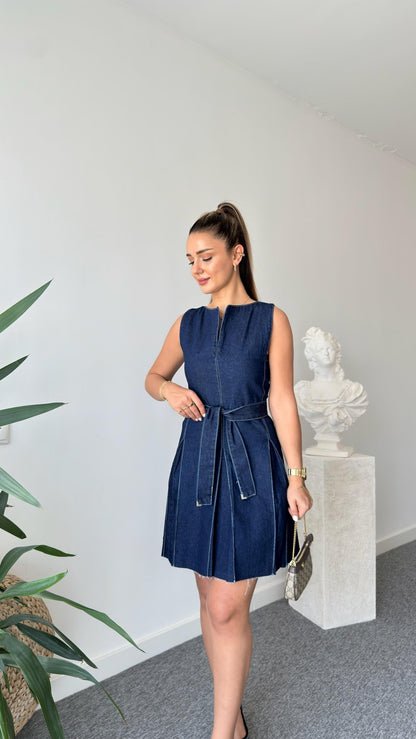 فستان جينز ربط - KP2201