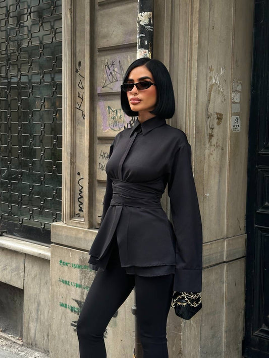 قميص اسود - KP4357