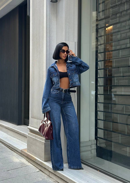 طقم جينز ستراس - KP1476