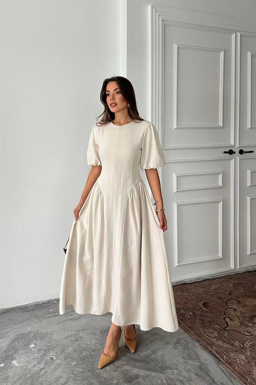 فستان ربط بيج - KP2155