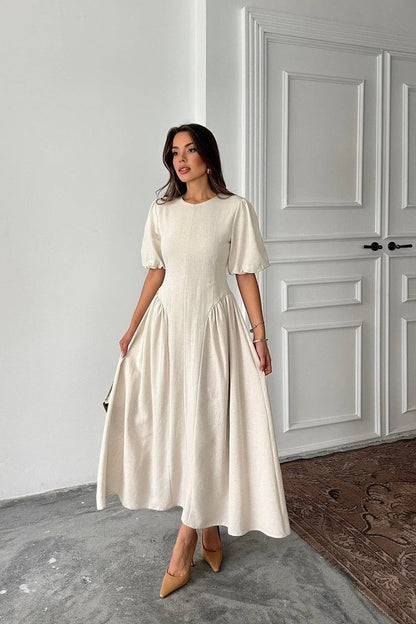 فستان ربط بيج - KP2155