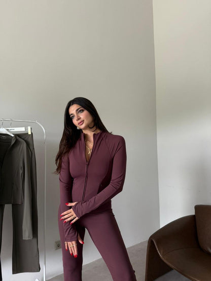 طقم لايكرا خمري OYSHO - KP1456