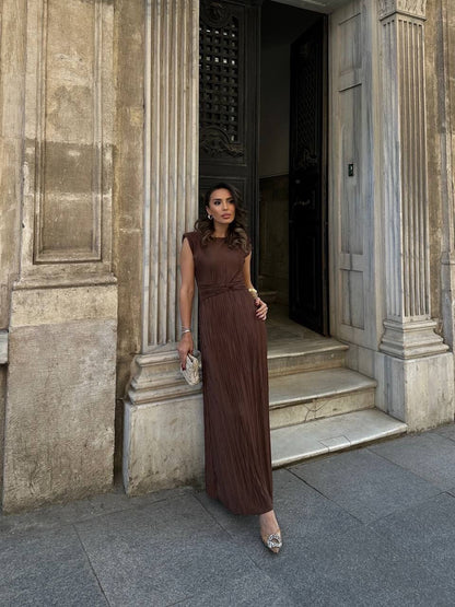 فستان بني - KP2120