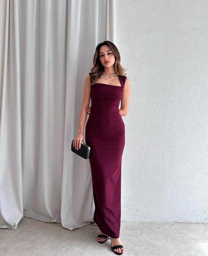 فستان خمري - KP2128