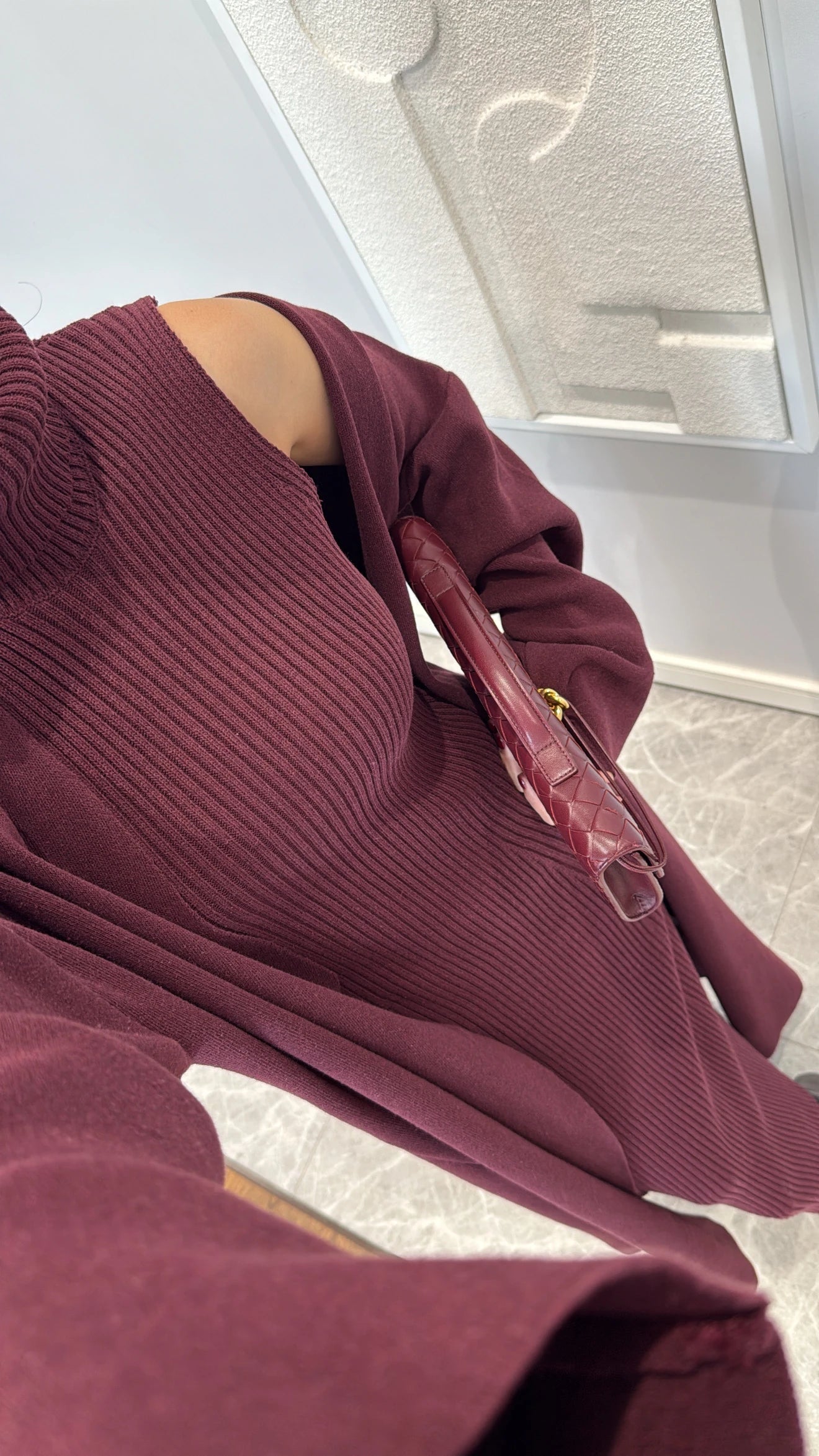 طقم جرزة مع فستان خمري - KP1411