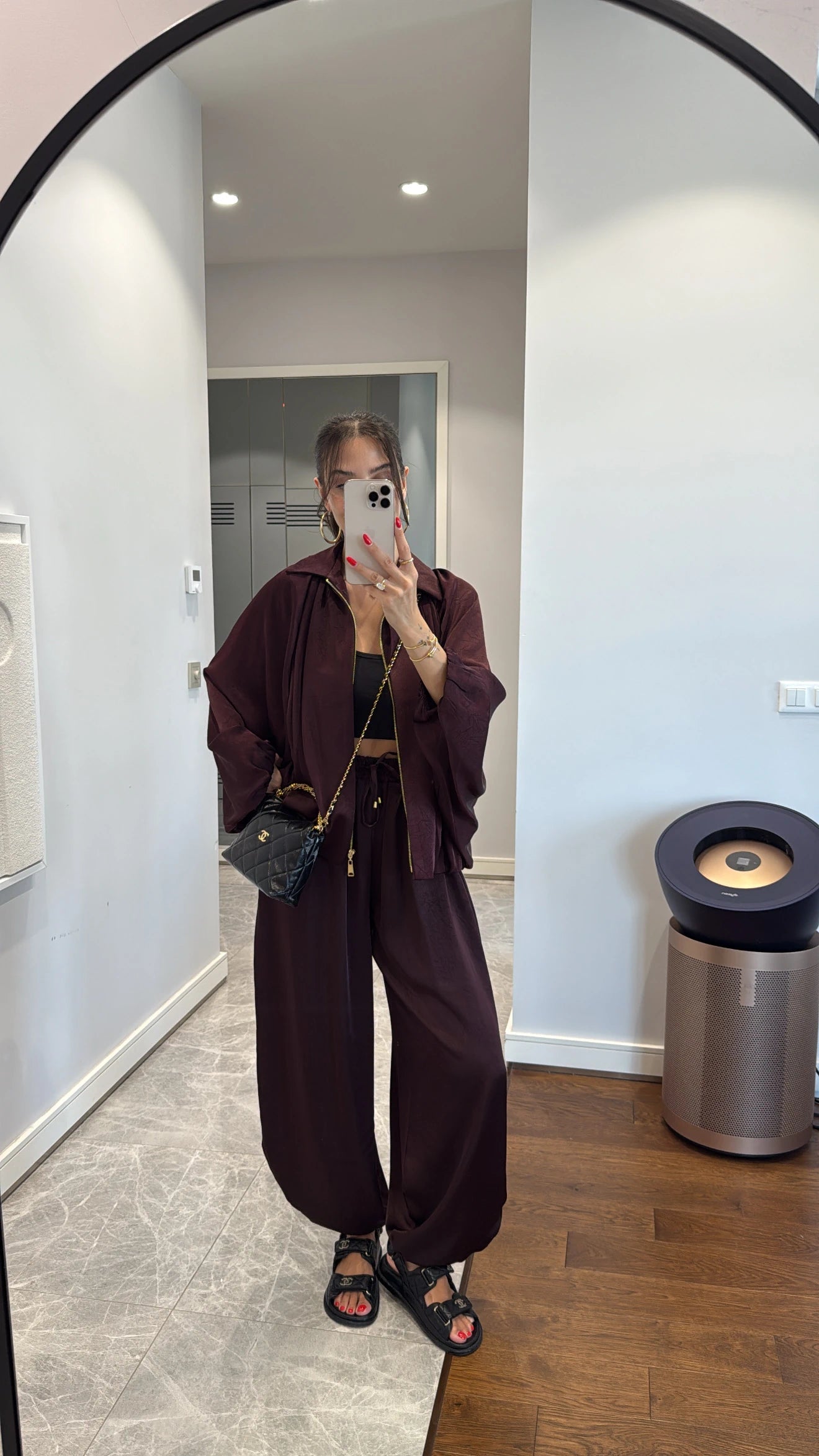 طقم عنابي ستان جكيت مع بنطلون - KP1430