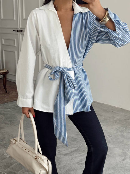 قميص مخطط ازرق - KP4182