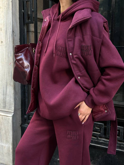 طقم 3 قطع خمري Mui mui - KP1475