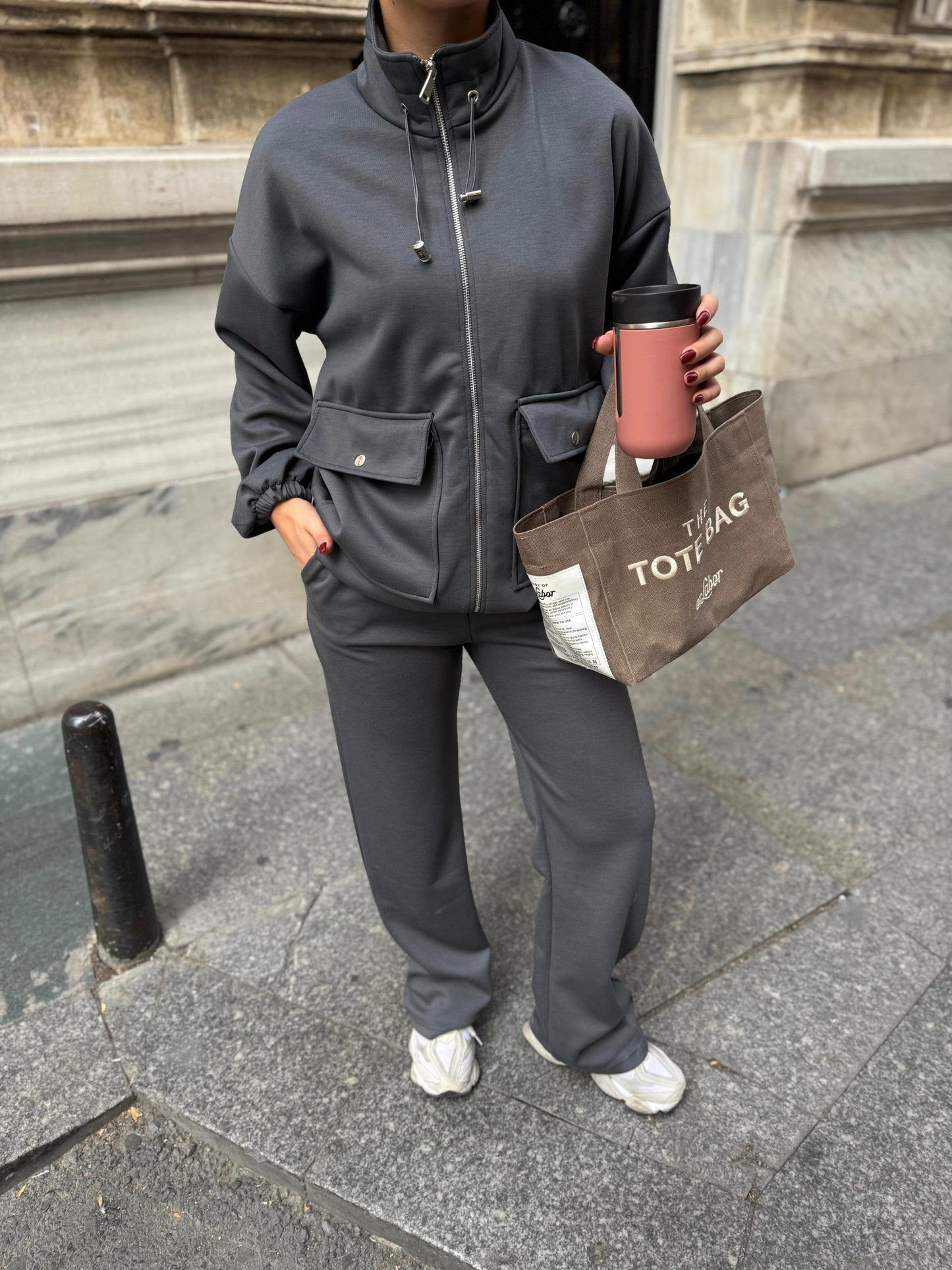 طقم تريننج رمادي - KP1434