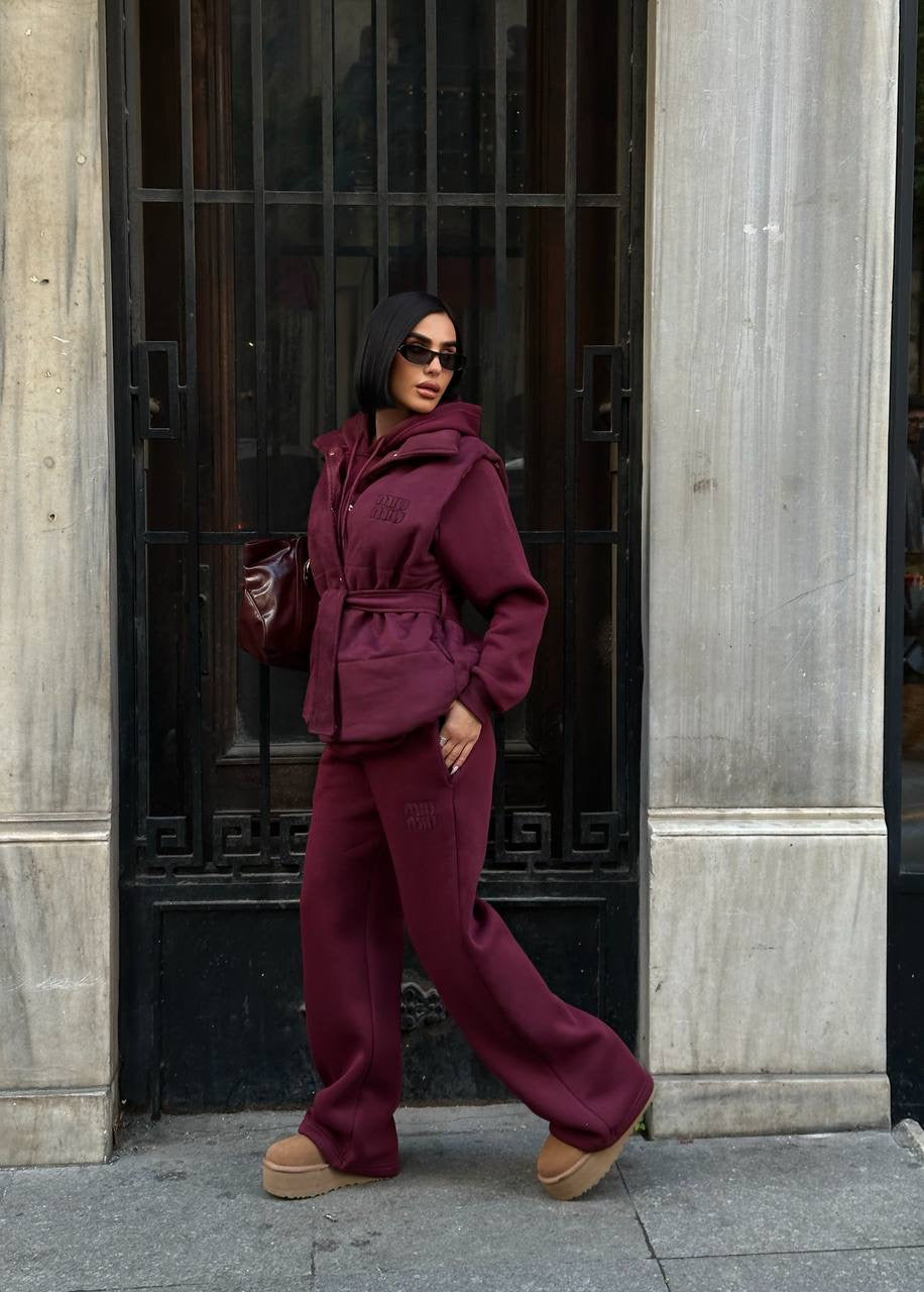 طقم 3 قطع خمري Mui mui - KP1475