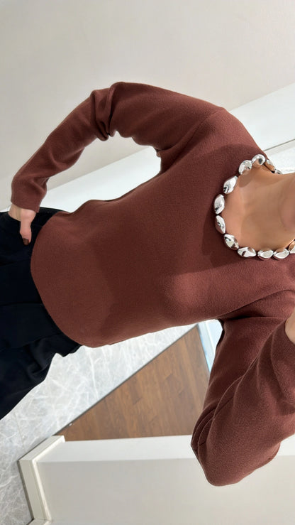 بلوزة بني - KP4400