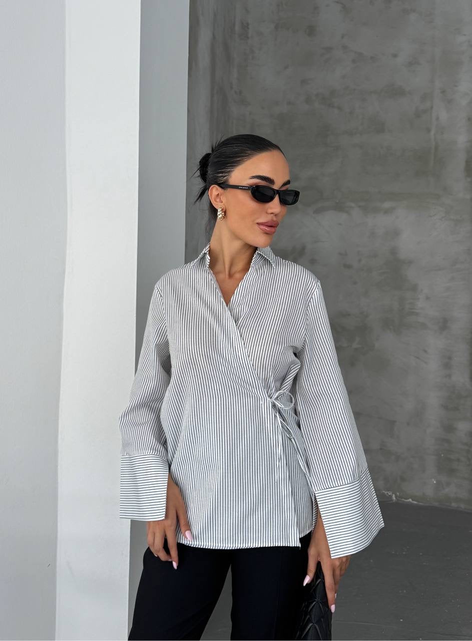 قميص مخطط اسود - KP4219