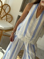 طقم ازرق مخطط - KP1705