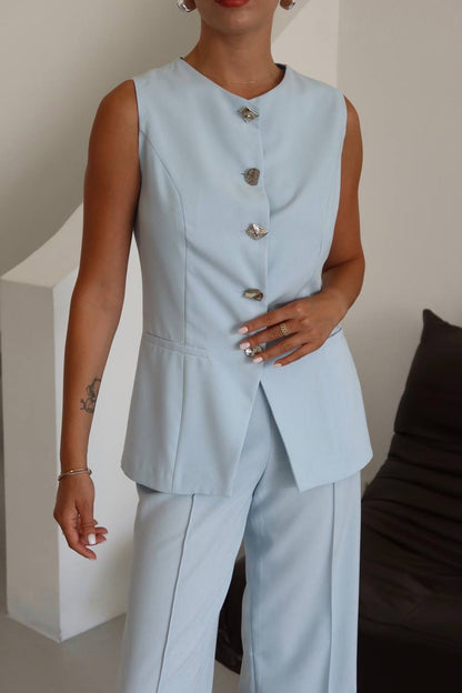 طقم ڤيست مع بنطلون ازرق - KP1302