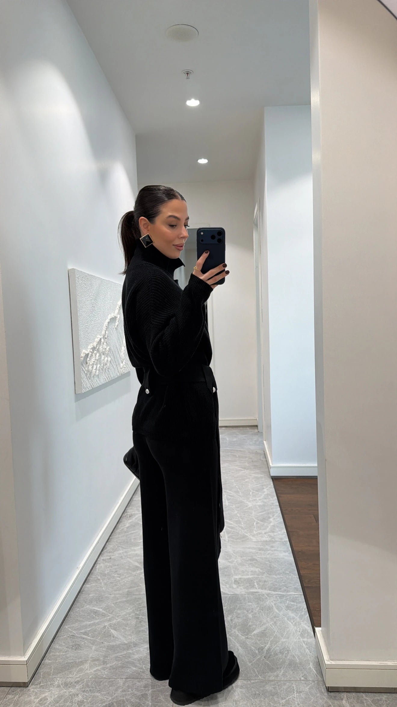 طقم اسود جكيت مع بنطلون - KP1457