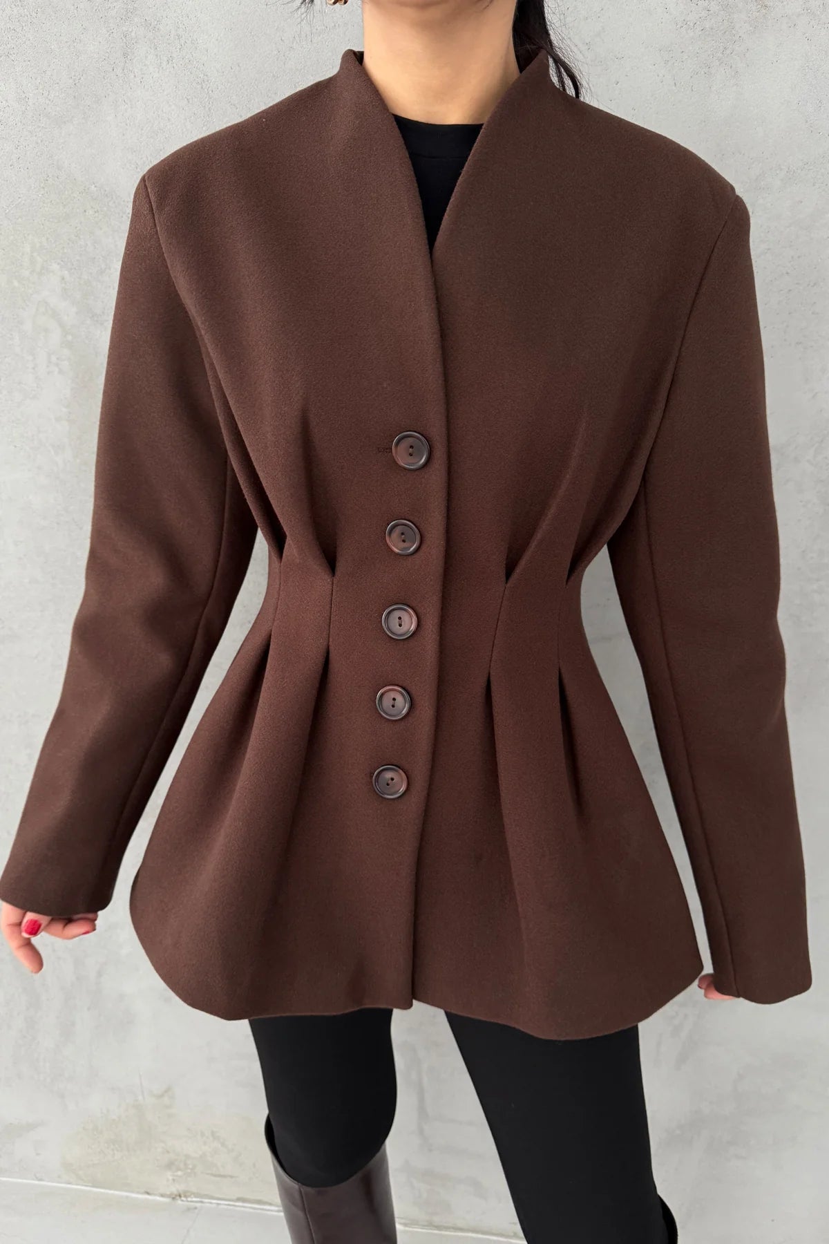 جكيت بني بأزرار - KP7147