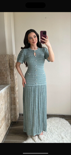فستان ساندرو تركواز - KP2273