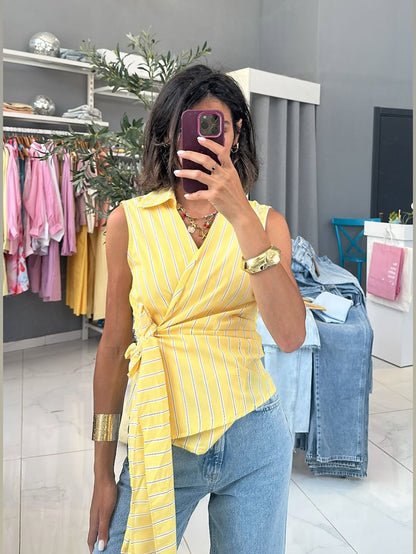 قميص مخطط اصفر - KP4215