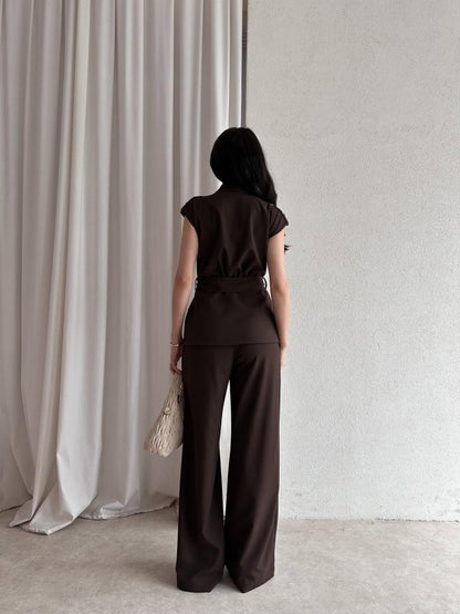 طقم كيمونو بني - KP1211