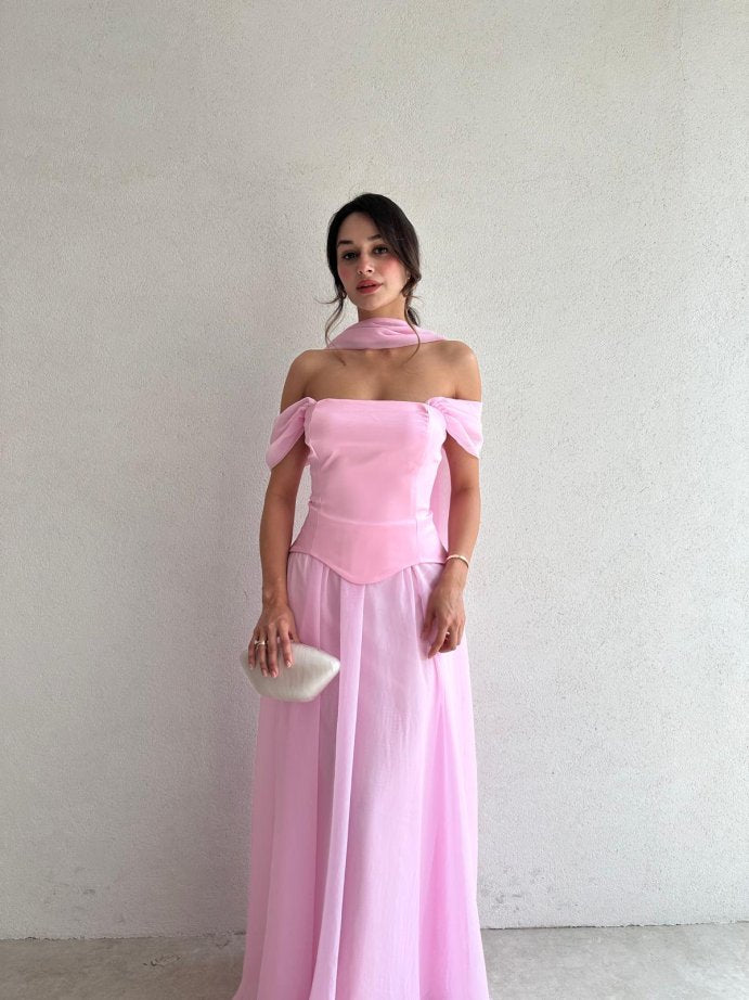 فستان مكسي زهري - KP2221