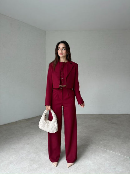 طقم 3 قطع خمري - KP1116