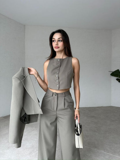 طقم 3 قطع زيتي - KP1116