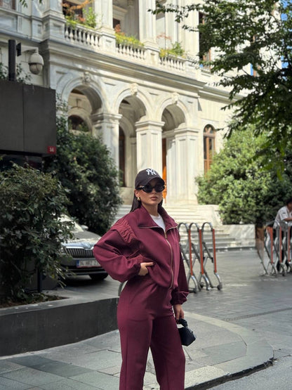 طقم تريننج خمري - KP1390