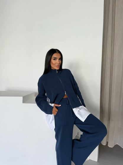 طقم كحلي بسحاب - KP1435