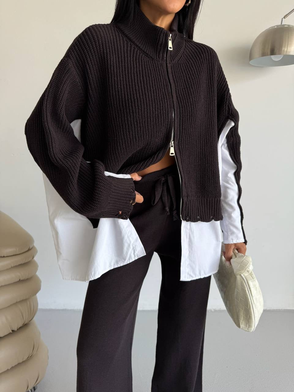 طقم اسود بسحاب - KP1435