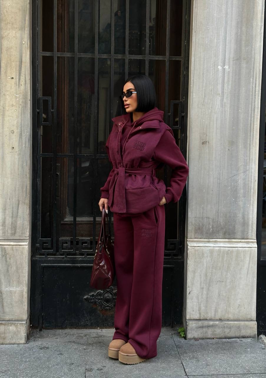 طقم 3 قطع خمري Mui mui - KP1475