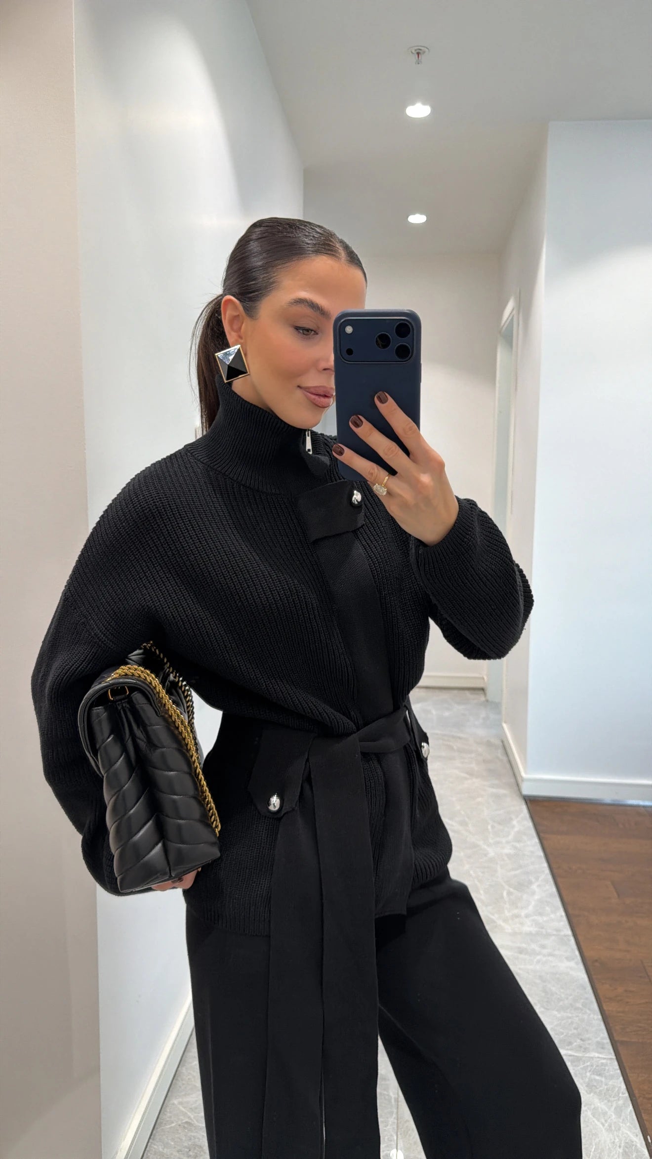 طقم اسود جكيت مع بنطلون - KP1457