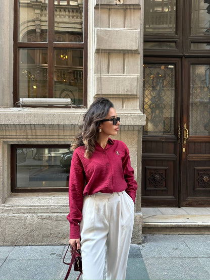 قميص خمري - KP4165