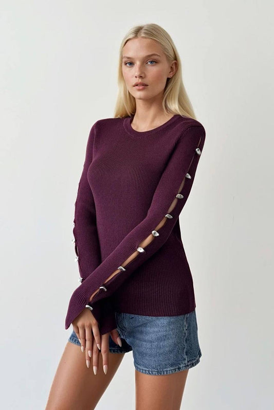 بلوزة عنابي - KP4338