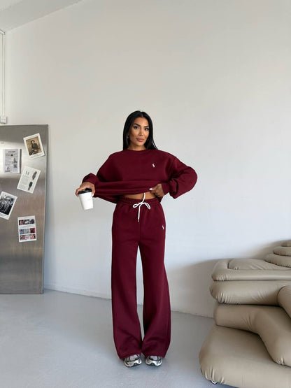 طقم بولو خمري - KP1382