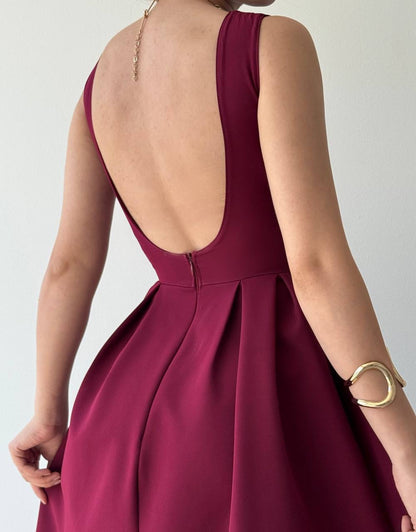 فستان عنابي - KP2182