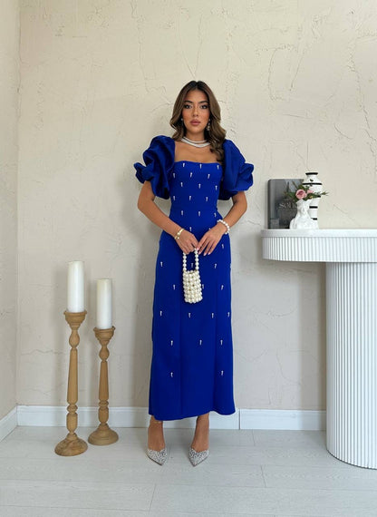 فستان نيلي بلولو - KP2197