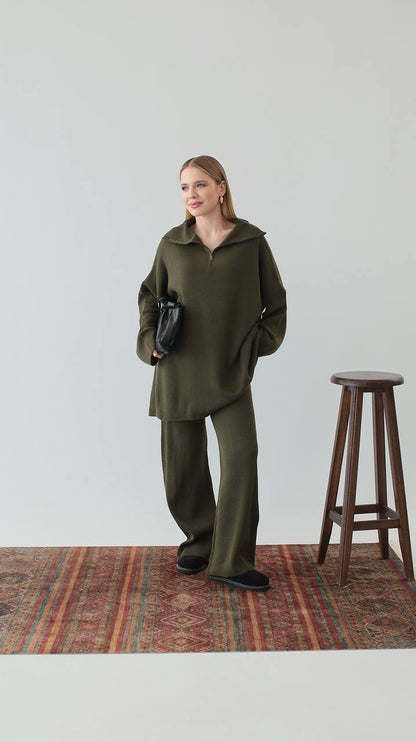 طقم زيتي بسحاب - KP1436