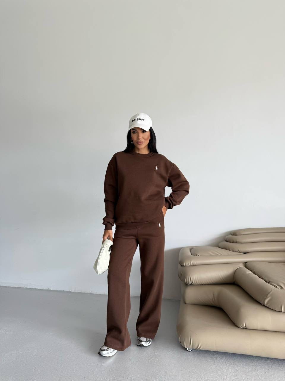 طقم بولو بني - KP1382