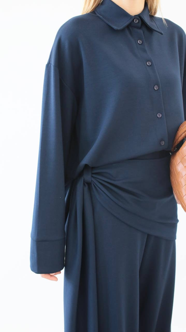 طقم قميص مع بنطلون كحلي - KP1407