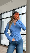قميص ازرق مخطط - KP4502