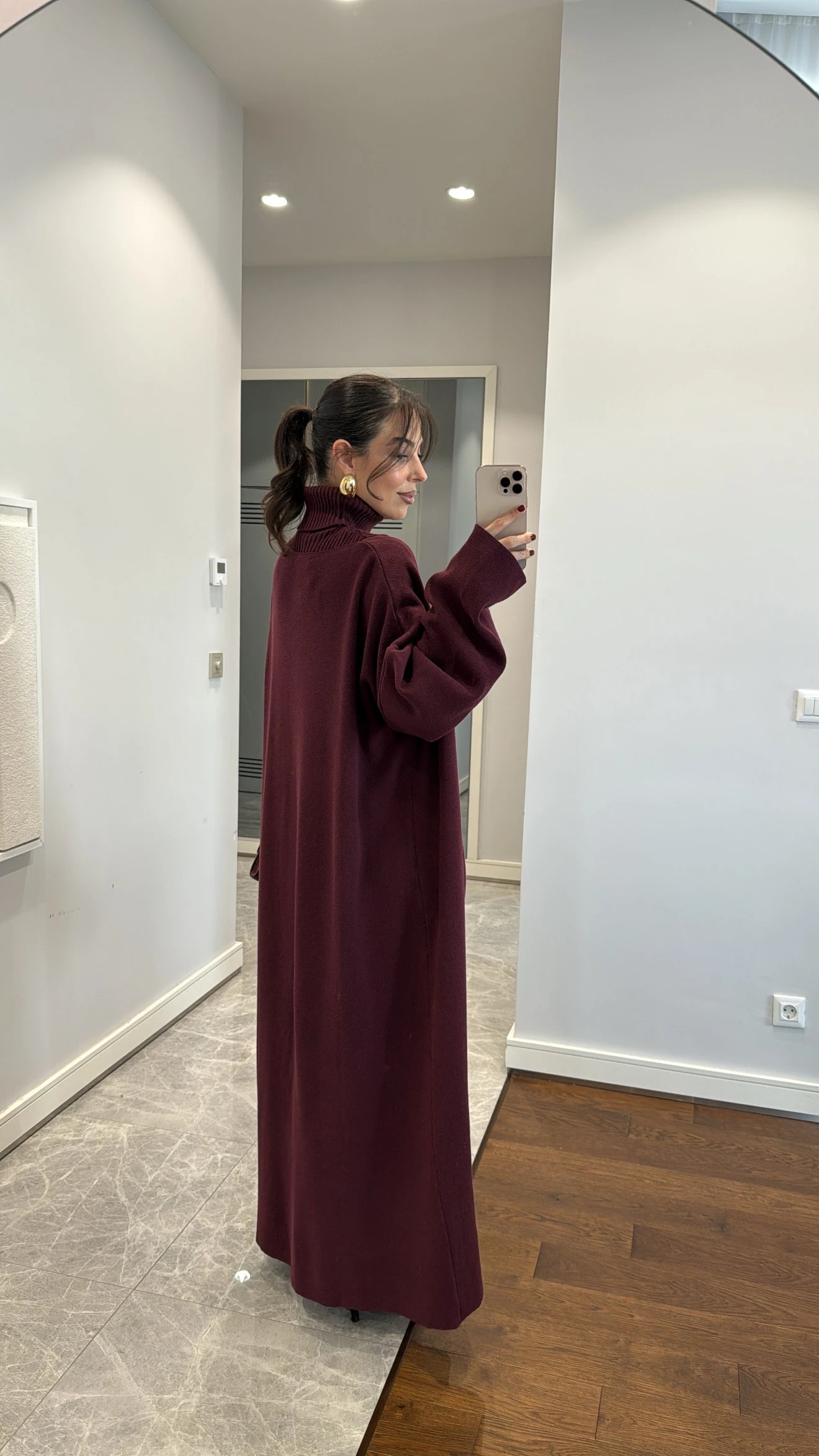 طقم جرزة مع فستان خمري - KP1411