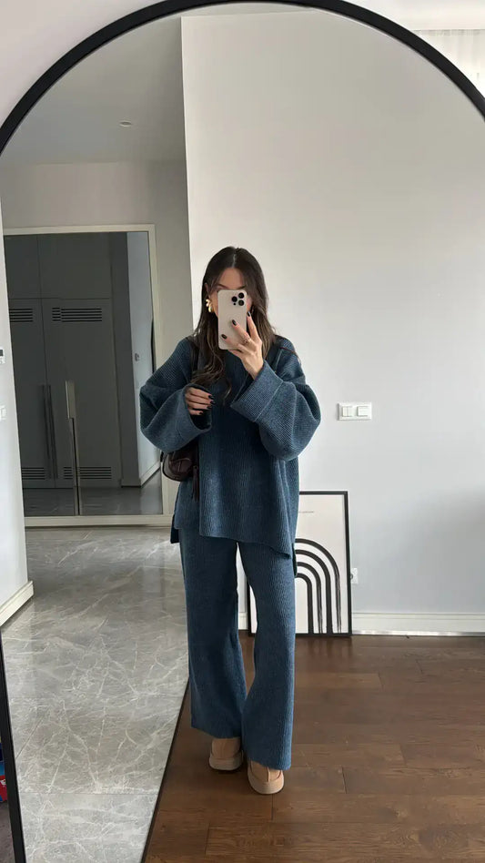 طقم يومي ازرق غامق - KP1393