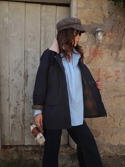 جكيت كحلي كاروهات - KP7107