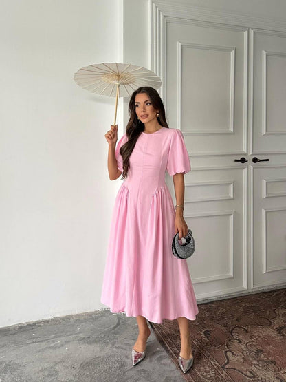 فستان ربط زهري - KP2155