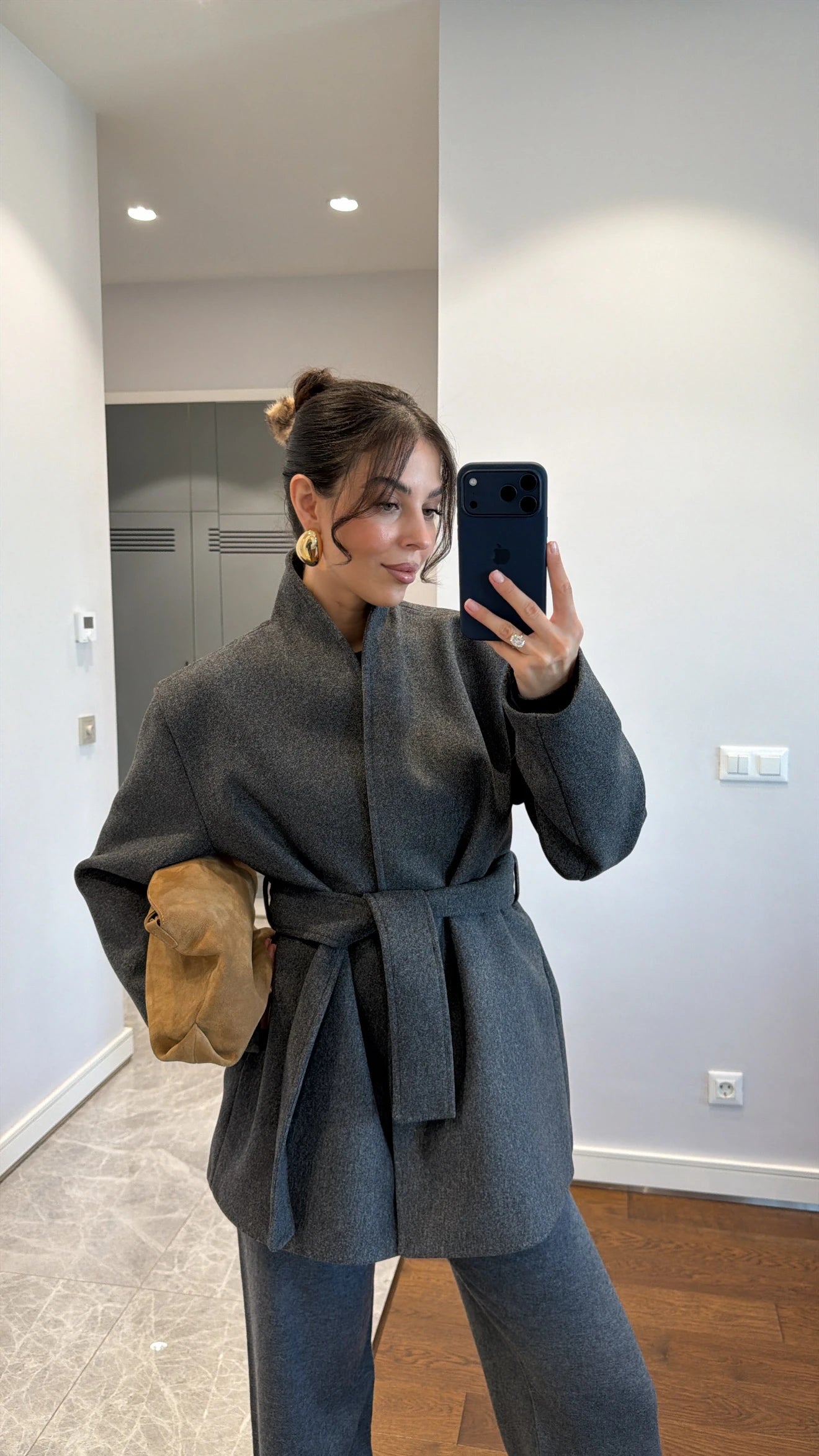 جكيت ربط رمادي - KP7092