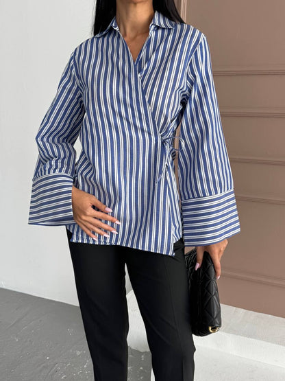 قميص مخطط ازرق - KP4219