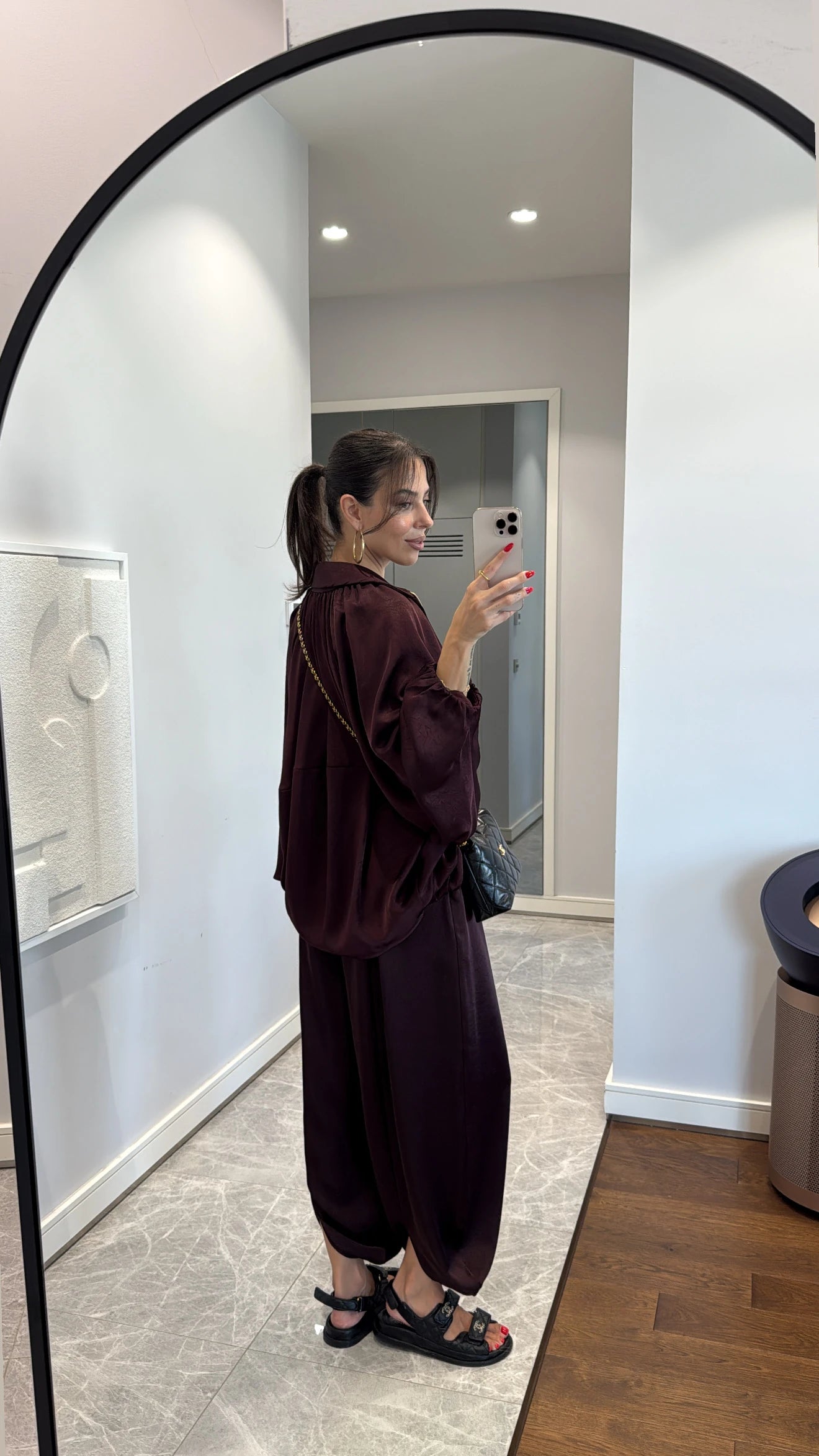 طقم عنابي ستان جكيت مع بنطلون - KP1430